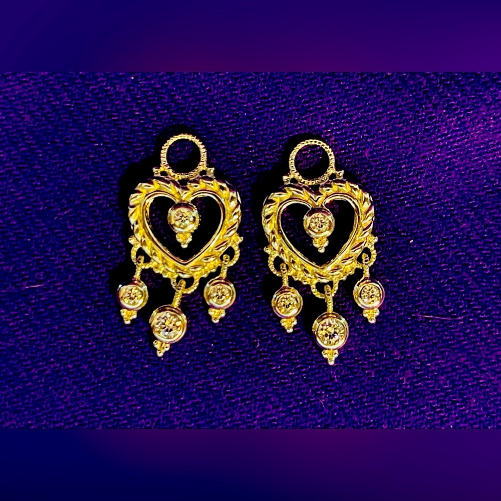 NWOT Judith Ripka Sterling Collection Heart Chandelier Earring Charms